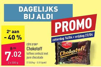 ALDI Côte D'or Chokotoff aanbieding
