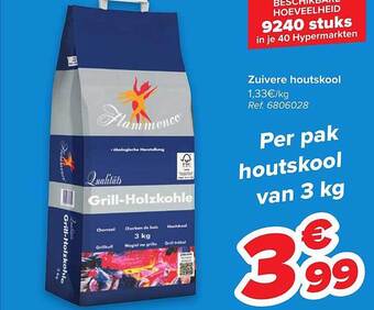 Carrefour Zuivere Houtskool aanbieding