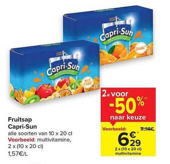 Carrefour Fruitsap Capri Sun aanbieding
