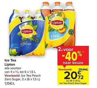 Carrefour Ice Tea Lipton aanbieding