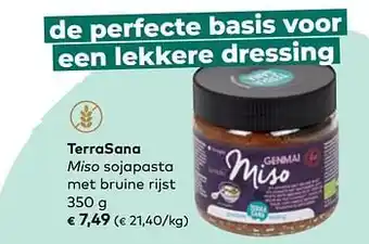 Bio Planet Terrasana miso sojapasta met bruine rijst aanbieding