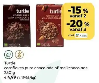 Bio Planet Turtle cornflakes pure chocolade of melkchocolade aanbieding