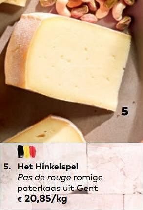 Het hinkelspel pas de rouge romige paterkaas uit gent