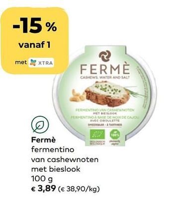 Fermè fermentino van cashewnoten met bieslook