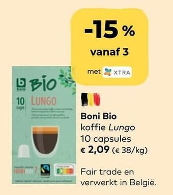 Bio Planet Boni bio koffie lungo aanbieding