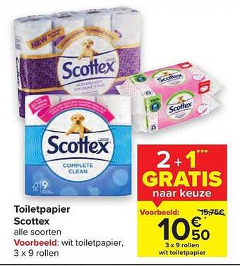 Carrefour Toiletpapier Scottex aanbieding