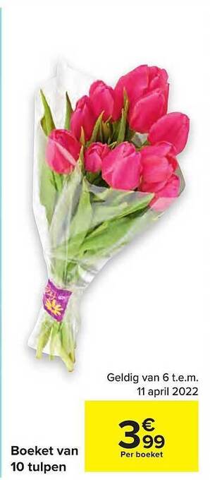 Carrefour Boeket Van 10 Tulpen aanbieding