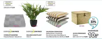 Jysk Bedsprei, Kunstplant, Sierkussen, Opbergbox aanbieding