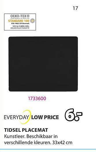 Jysk Tidsel Placemat aanbieding