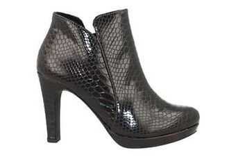 Berca Shoes Tamaris Enkellaars Dames Trend Dierenprint - Zwart aanbieding