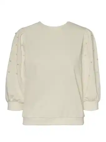Berca Shoes Vero Moda Trui Zachte Sweatshirt Met Parels - Wit aanbieding
