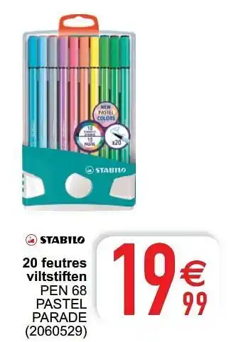 Cora 20 feutres viltstiften pen 68 pastel parade aanbieding