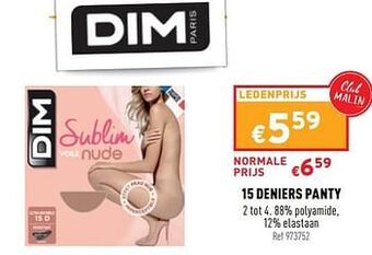 Trafic 15 deniers panty aanbieding