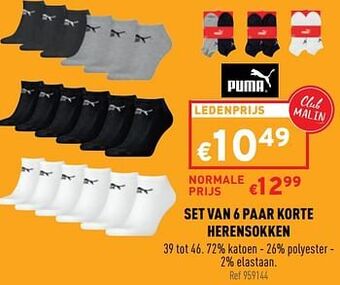 Trafic Set van 6 paar korte herensokken aanbieding