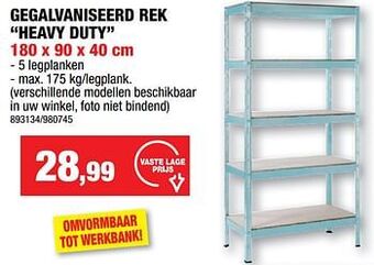 Hubo Gegalvaniseerd rek heavy duty aanbieding