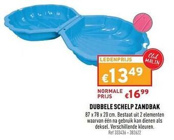 Dubbele schelp zandbak