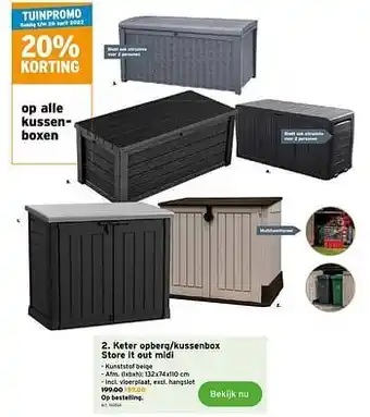 GAMMA Keter opberg-kussenbox store it out midi aanbieding