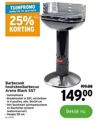 GAMMA Barbecook houtskoolbarbecue arena black sst aanbieding