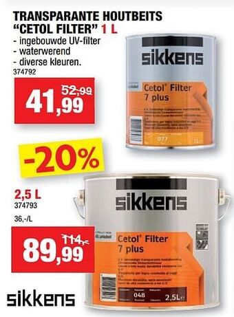 Hubo Transparante houtbeits cetol filter aanbieding