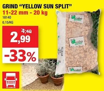 Hubo Grind yellow sun split aanbieding