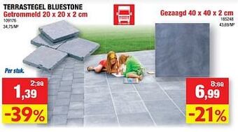Hubo Terrastegel bluestone getrommeld aanbieding