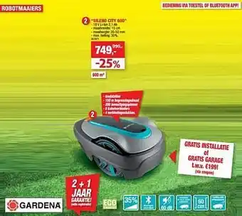 Hubo Gardena robotmaaiers sileno city 600 aanbieding