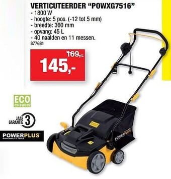 Hubo Powerplus verticuteerder powxg7516 aanbieding