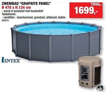 Hubo Zwembad graphite panel aanbieding