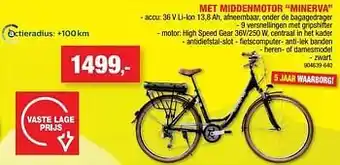 Hubo Elektrische fietsen met middenmotor minerva aanbieding