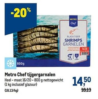 Makro Metro chef tijgergarnalen aanbieding