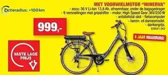 Hubo Elektrische fietsen met voorwielmotor minerva aanbieding