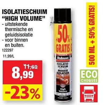 Hubo Isolatieschuim high volume aanbieding