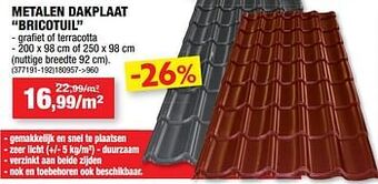 Hubo Metalen dakplaat bricotuil aanbieding