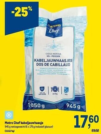 Makro Metro chef kabeljauwhaasje aanbieding