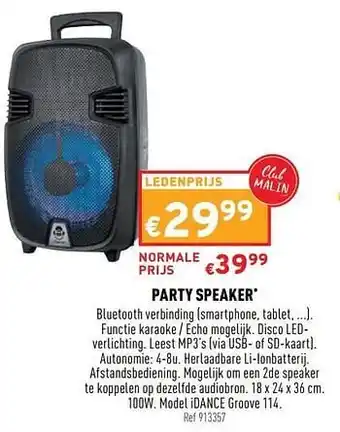 Trafic Idance party speaker aanbieding
