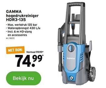 GAMMA Gamma hogedrukreiniger hdr3-135 aanbieding