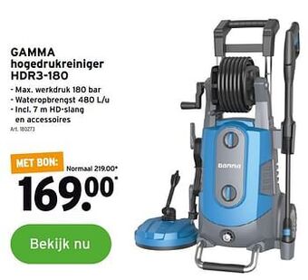 GAMMA Gamma hogedrukreiniger hdr3-180 aanbieding