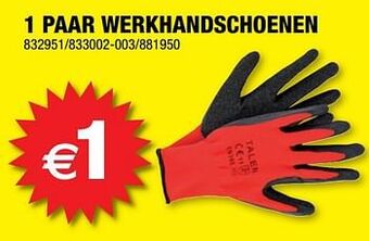 Hubo 1 paar werkhandschoenen aanbieding