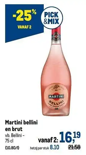 Makro Martini bellini en brut aanbieding