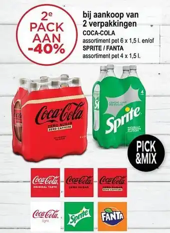 Alvo Bij aankoop van 2 verpakkingen coca-cola sprite - fanta 2e pack aan -40% aanbieding