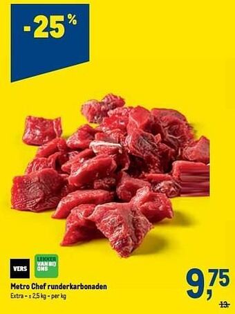 Makro Metro chef runderkarbonaden aanbieding