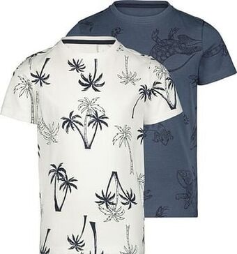 HEMA HEMA Kinder T-shirt - 2 Stuks Donkerblauw (donkerblauw) aanbieding