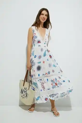 Lange mouwloze jurk - WHITE - L