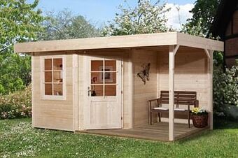 Brico Weka tuinhuis met overkapping 213 Type A GR1 238x396cm aanbieding
