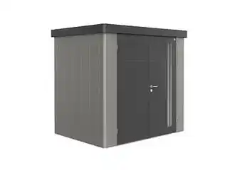 Brico Biohort tuinhuis Neo V2.3 GR1 B + 2 deuren kwartsgrijs/donkergrijs 180x236cm aanbieding