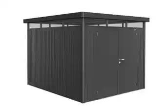 Brico Biohort tuinhuis HighLine H5 dubbele deur donkergrijs 275x315cm aanbieding