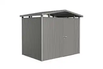 Brico Biohort tuinhuis Panorama P2 kwartsgrijs metallic standaard deur 273x198cm aanbieding