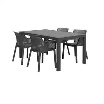 Leen Bakker Keter tuinset Eva Melody - antracietkleur - 5-delig - Leen Bakker aanbieding