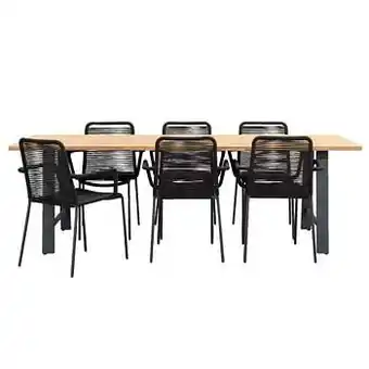 Leen Bakker Le Sud tuinset Lunas Beaune A-poot - zwart - 7-delig - Leen Bakker aanbieding