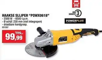 Hubo Powerplus haakse slijper powx0618 aanbieding